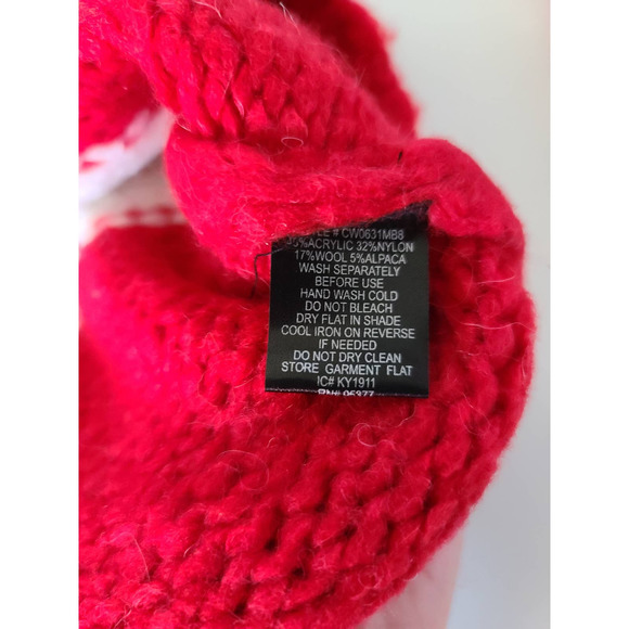 Sanctuary Party Striped Alpaca Wool Red Knit Crew Neck Pullover Sweater Small - Picture 8 of 10